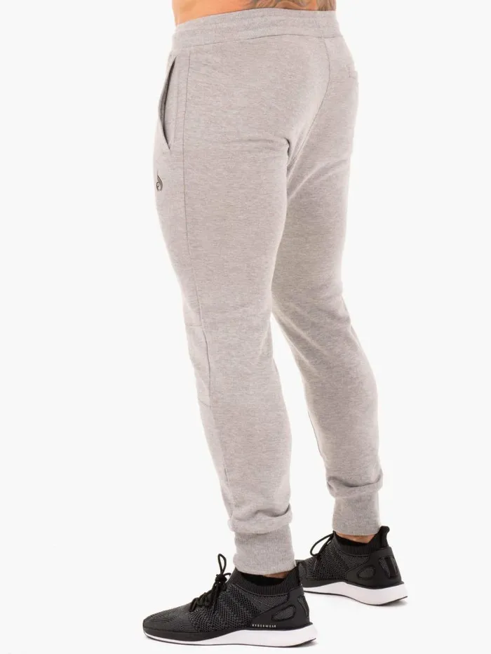 Gym Pants Mens Ryderwear Athletic Fleece Track Pants Grey Marl