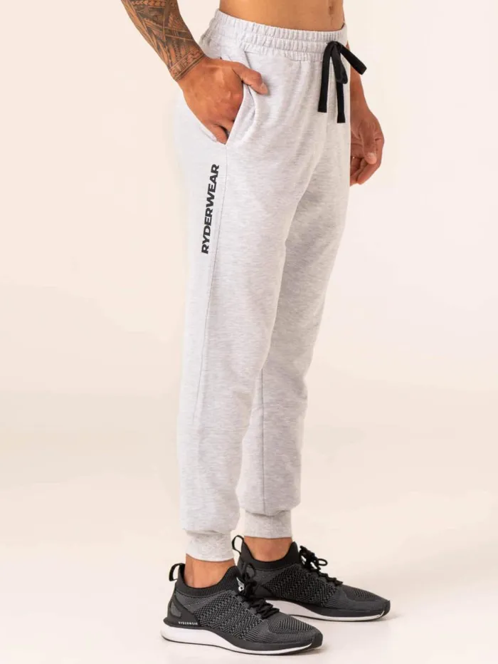 Gym Pants Mens Ryderwear Emerge Track Pant Snow Grey Marl