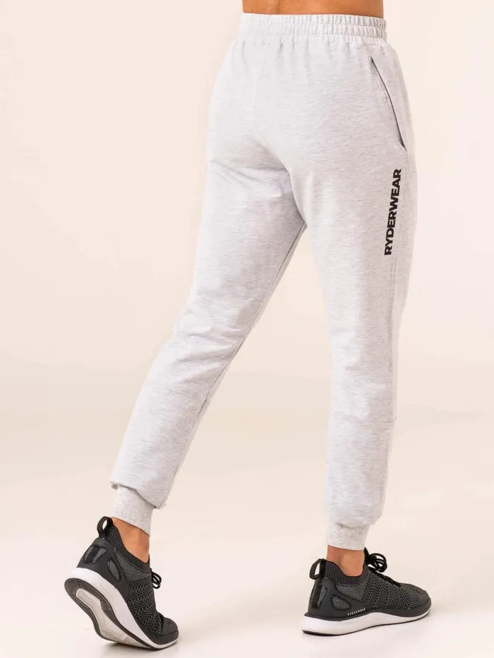 Gym Pants Mens Ryderwear Emerge Track Pant Snow Grey Marl
