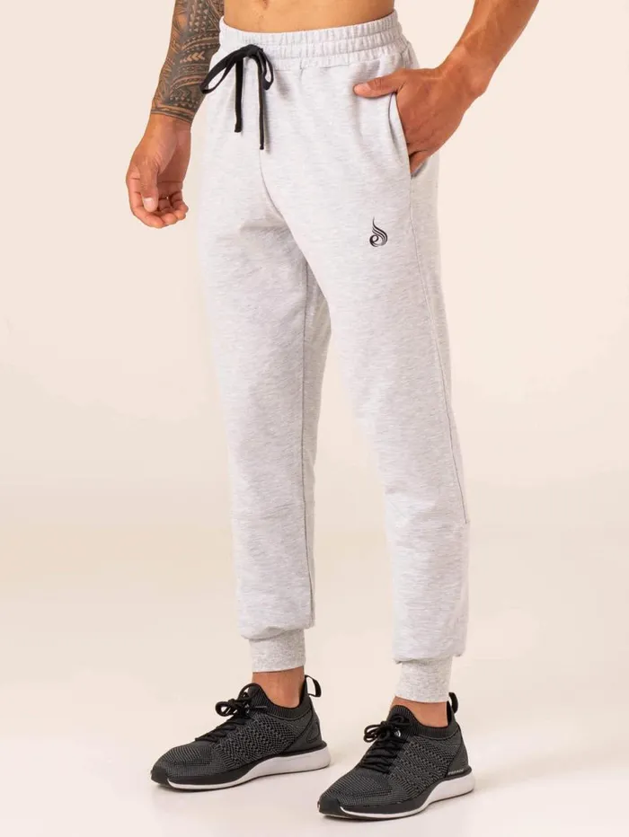 Gym Pants Mens Ryderwear Emerge Track Pant Snow Grey Marl