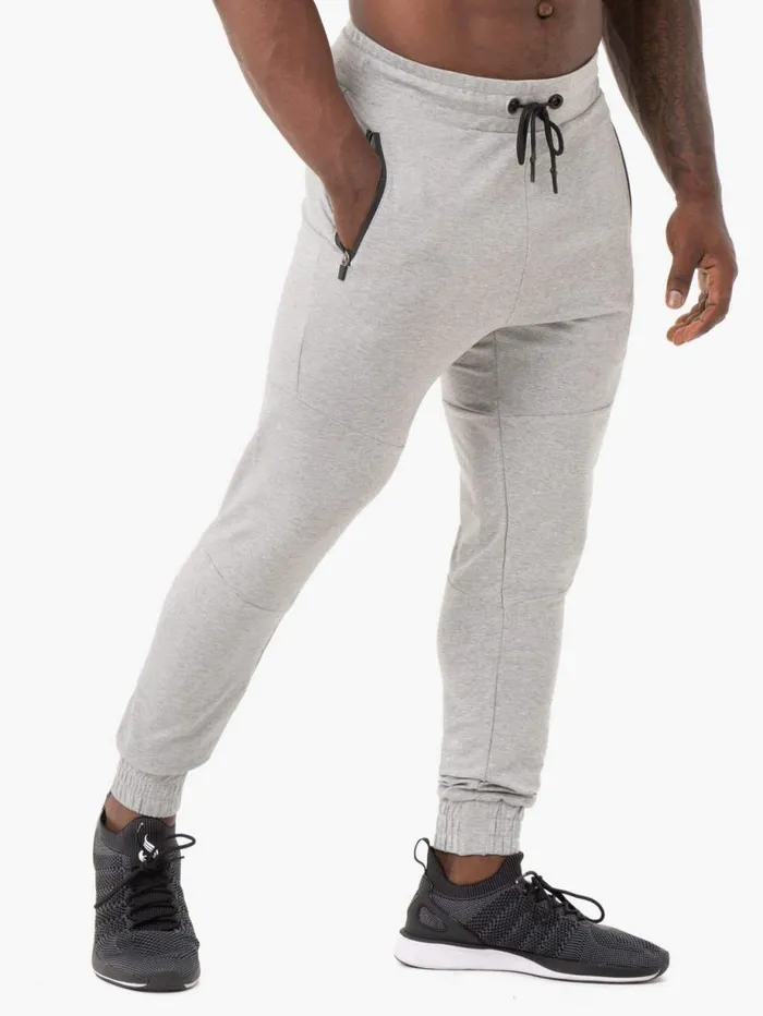Gym Pants Mens Ryderwear Energy Track Pants Grey Marl