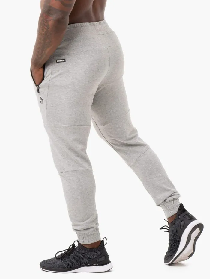 Gym Pants Mens Ryderwear Energy Track Pants Grey Marl