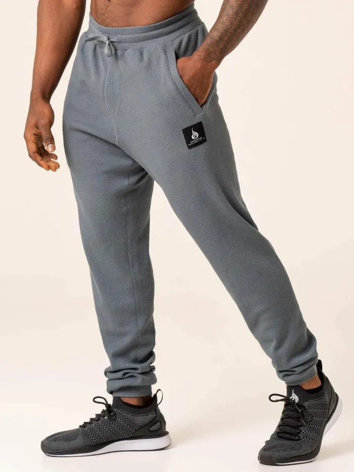 Gym Pants Mens Ryderwear Men039s Waffle Lounge Pants Steel Blue