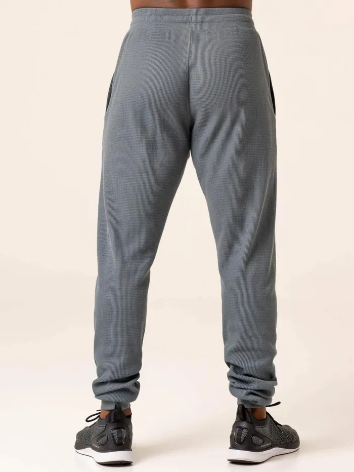 Gym Pants Mens Ryderwear Men039s Waffle Lounge Pants Steel Blue