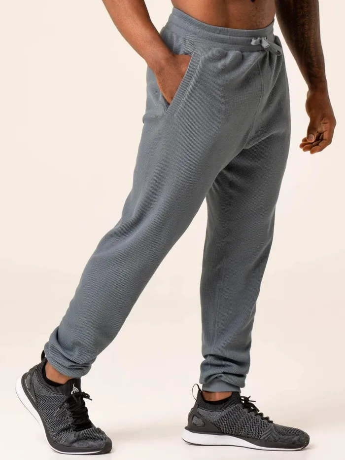 Gym Pants Mens Ryderwear Men039s Waffle Lounge Pants Steel Blue