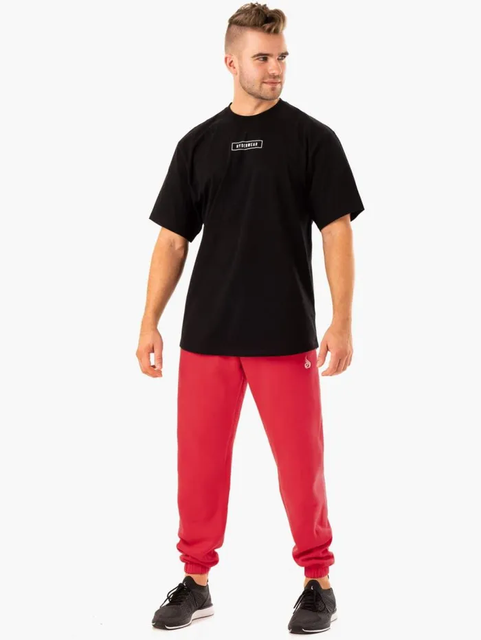 Gym Pants Mens Ryderwear Recharge Relaxed Track Pant Red