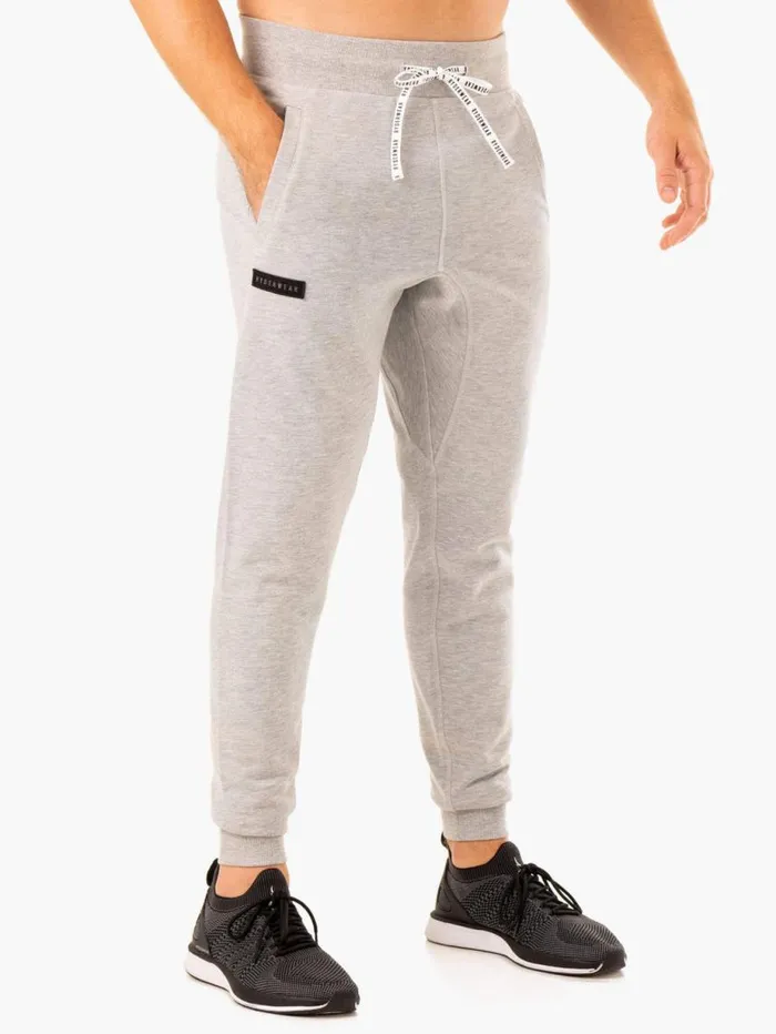 Gym Pants Mens Ryderwear Recharge Tapered Track Pant Grey Marl