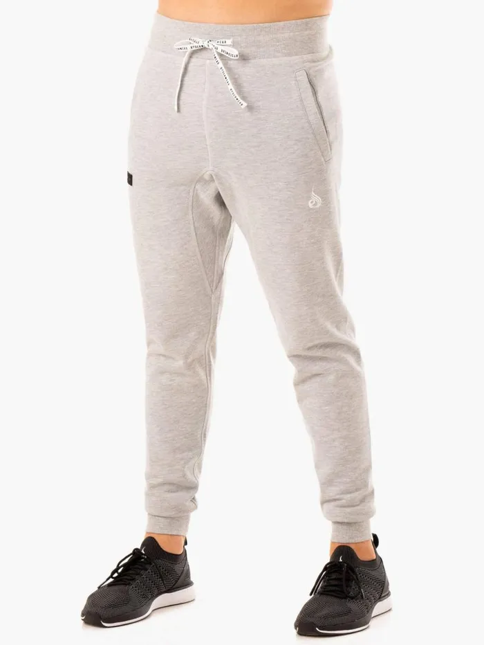 Gym Pants Mens Ryderwear Recharge Tapered Track Pant Grey Marl