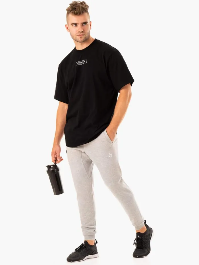 Gym Pants Mens Ryderwear Recharge Tapered Track Pant Grey Marl