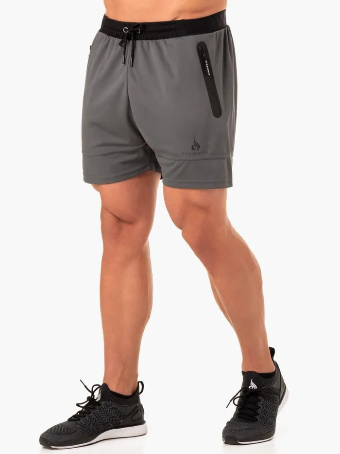 Gym Shorts Mens Ryderwear Advance Mesh Short Charcoal