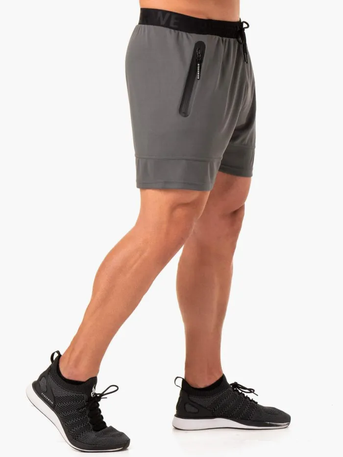 Gym Shorts Mens Ryderwear Advance Mesh Short Charcoal