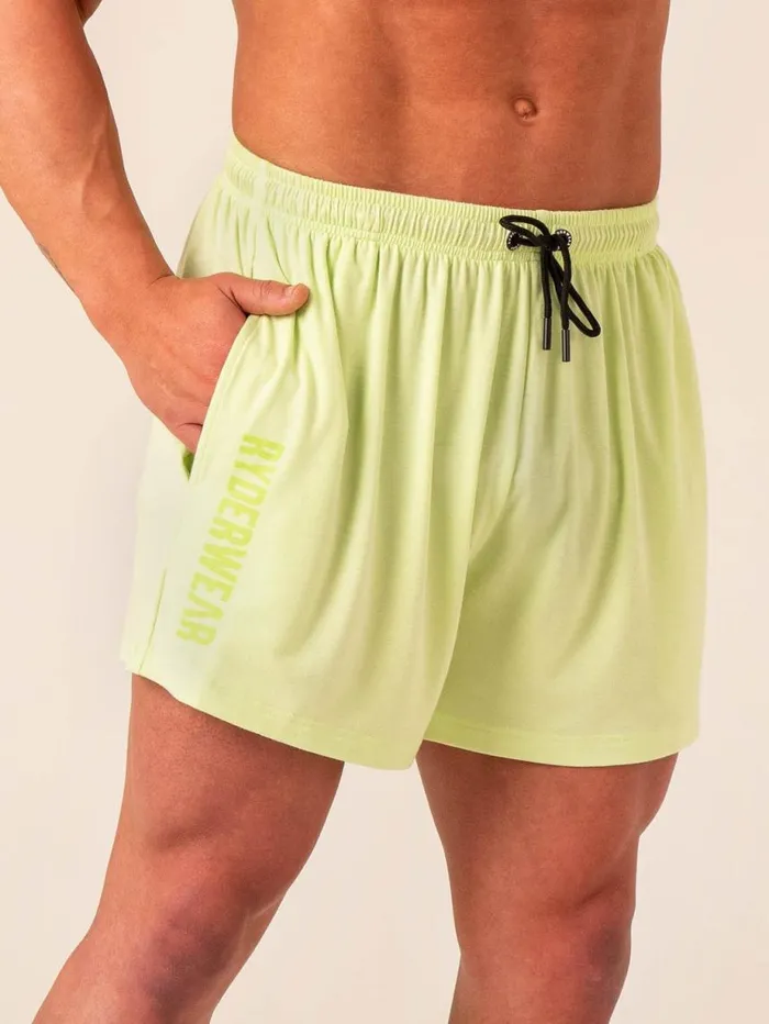 Gym Shorts Mens Ryderwear Arnie Shorts Lime
