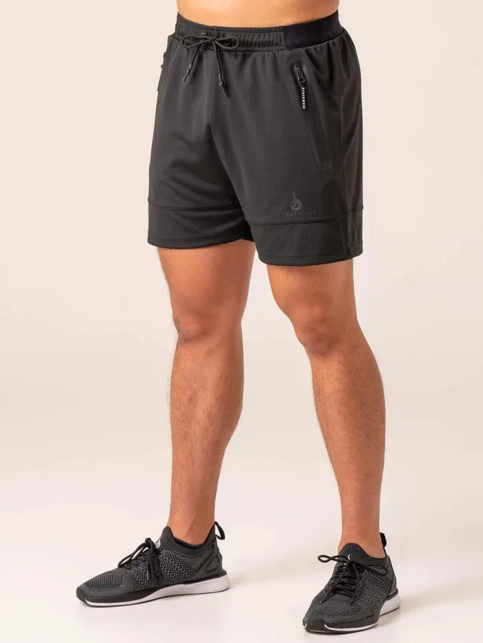 Gym Shorts Mens Ryderwear Emerge Mesh Short Faded Black