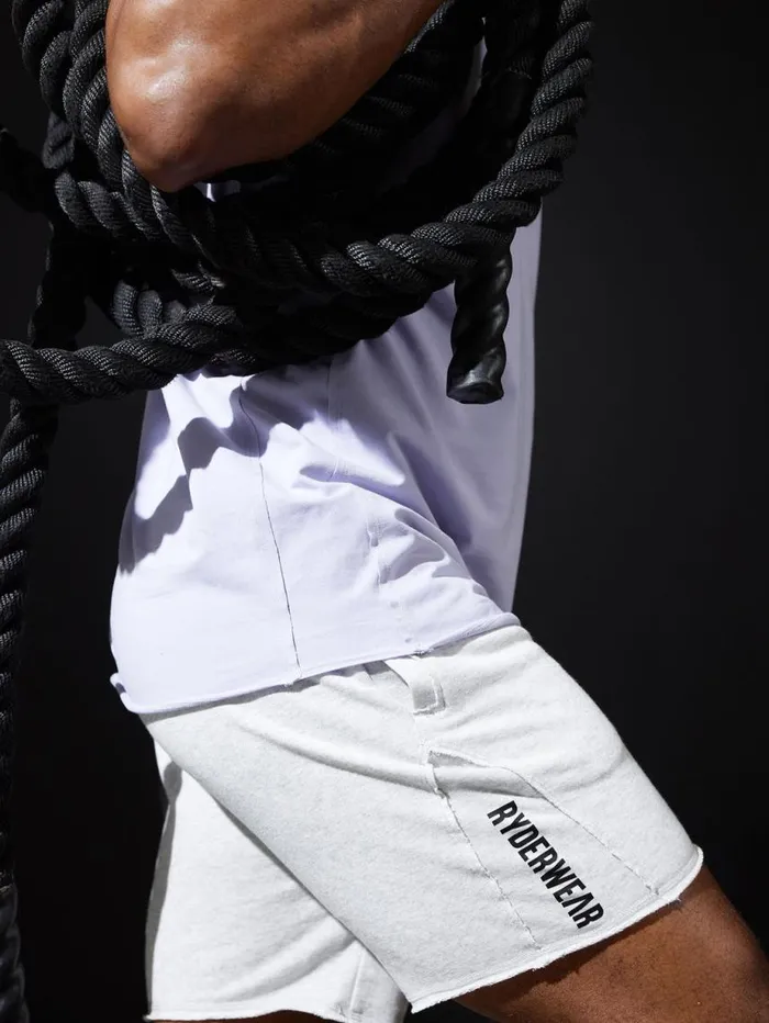 Gym Shorts Mens Ryderwear Force 6034 Track Short Chalk Grey Marl