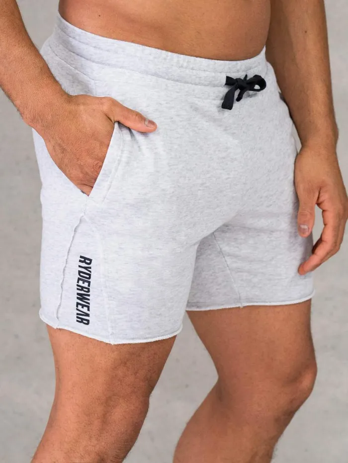 Gym Shorts Mens Ryderwear Force 6034 Track Short Chalk Grey Marl