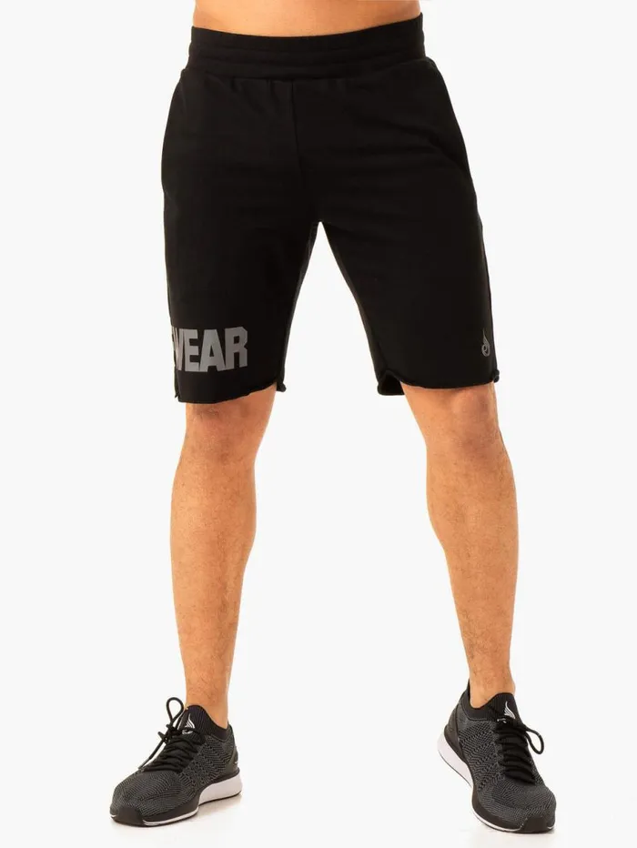 Gym Shorts Mens Ryderwear Heritage Fleece Track Shorts Black