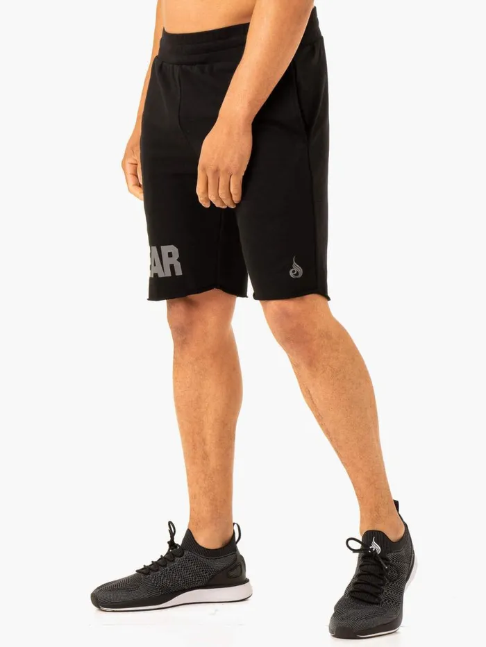 Gym Shorts Mens Ryderwear Heritage Fleece Track Shorts Black