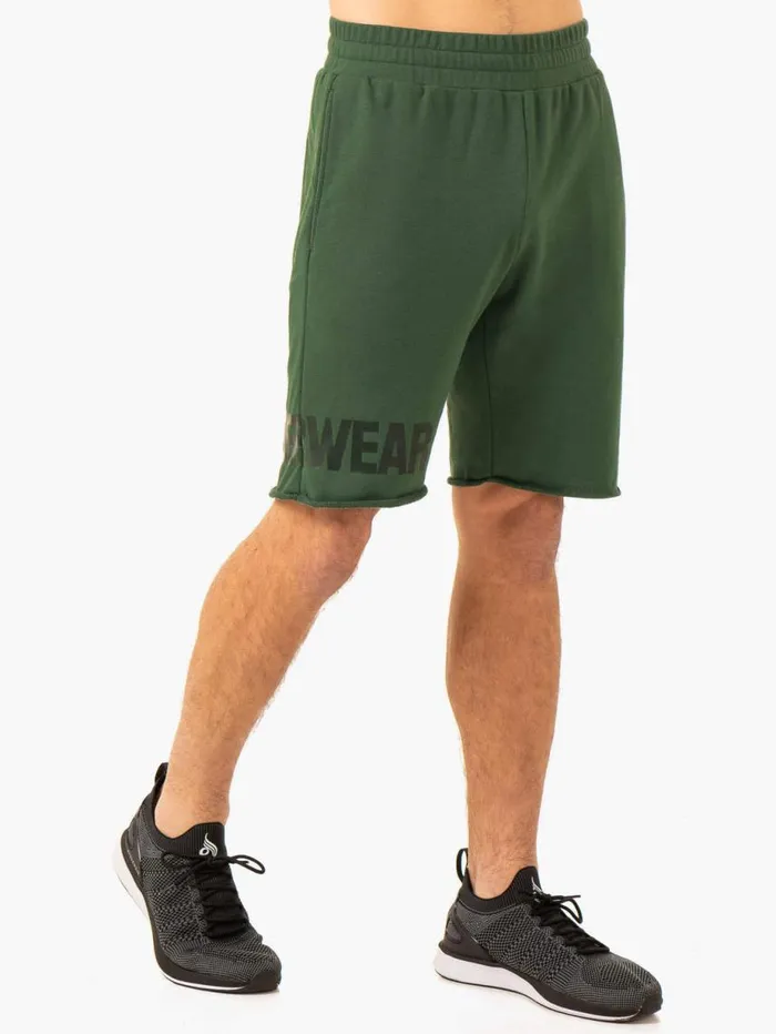 Gym Shorts Mens Ryderwear Heritage Fleece Track Shorts Green