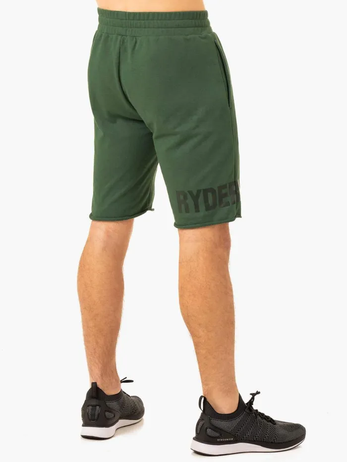 Gym Shorts Mens Ryderwear Heritage Fleece Track Shorts Green