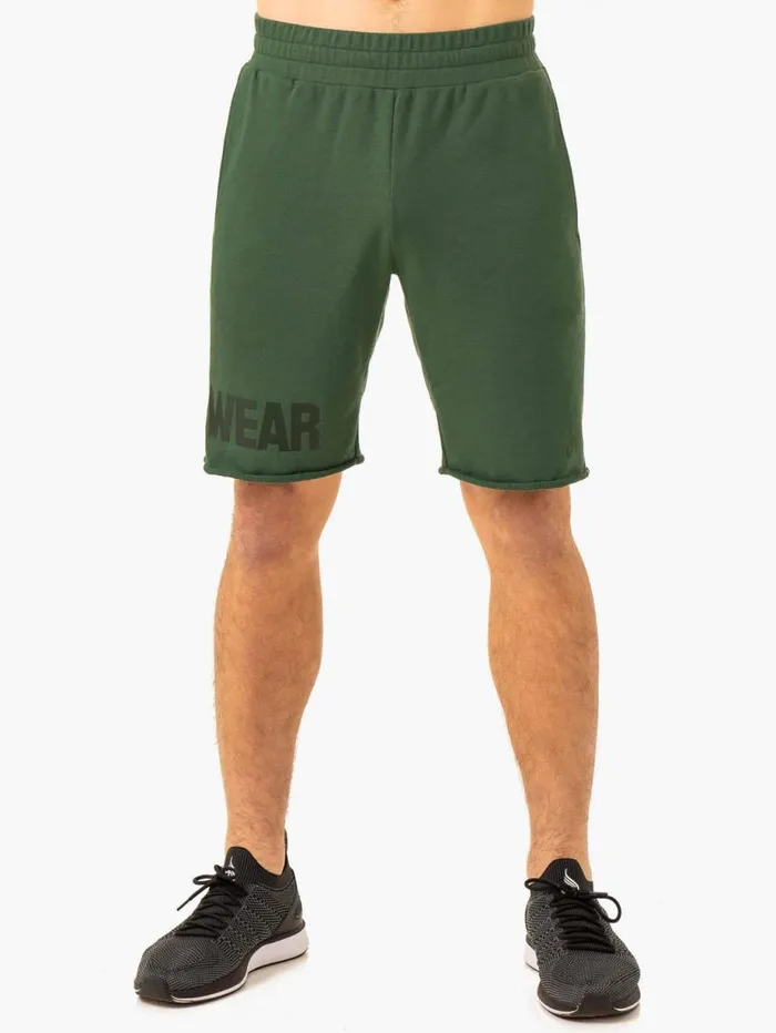 Gym Shorts Mens Ryderwear Heritage Fleece Track Shorts Green