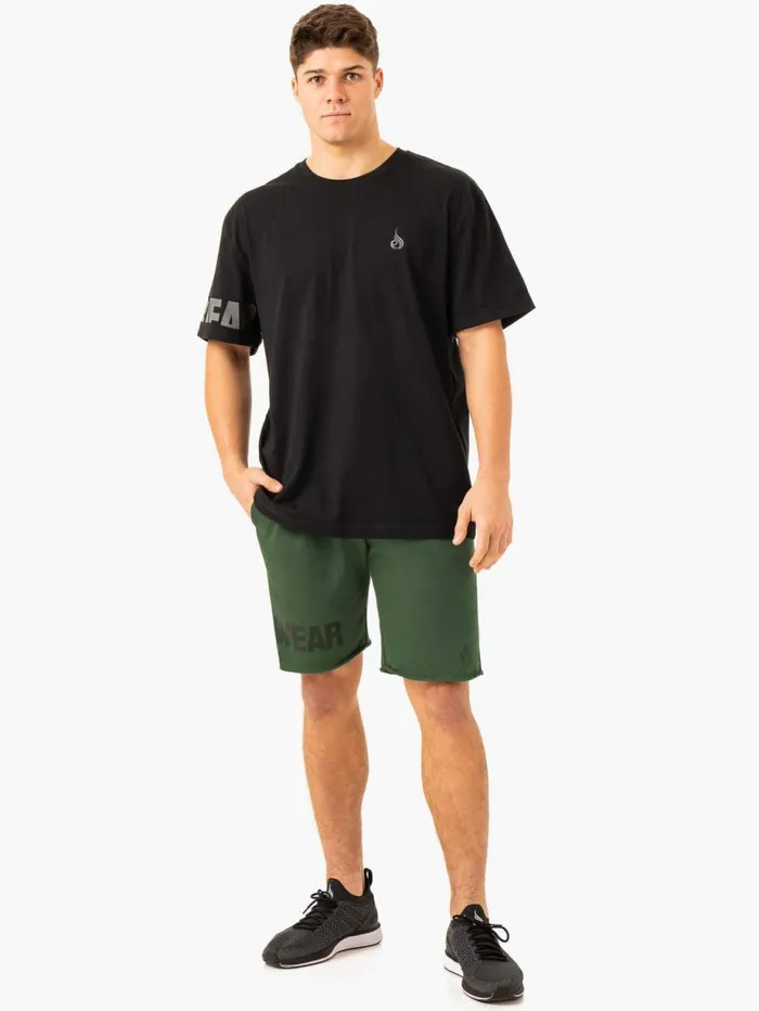Gym Shorts Mens Ryderwear Heritage Fleece Track Shorts Green