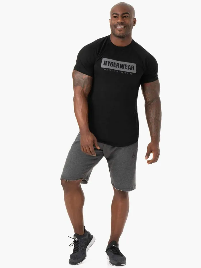 Gym Shorts Mens Ryderwear Iron Track Shorts Charcoal Marl