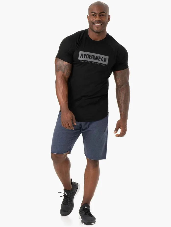 Gym Shorts Mens Ryderwear Iron Track Shorts Navy Marl