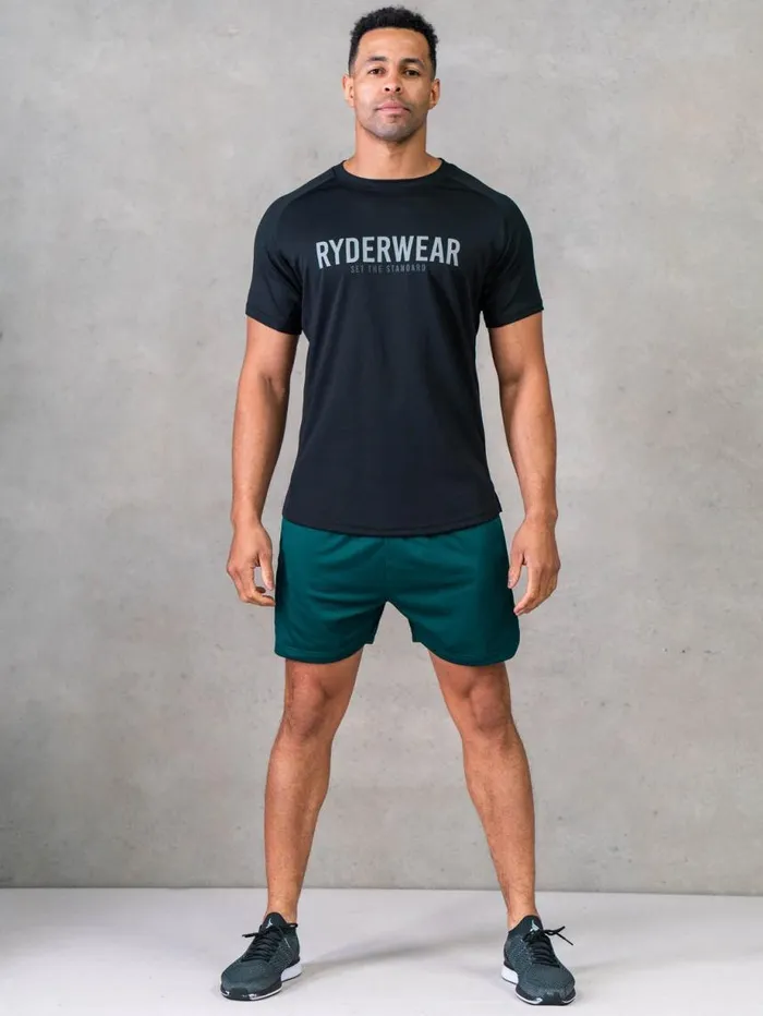 Gym Shorts Mens Ryderwear Legacy Mesh Training Shorts Emerald