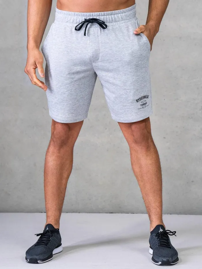Gym Shorts Mens Ryderwear Legacy Track Shorts Grey Marl