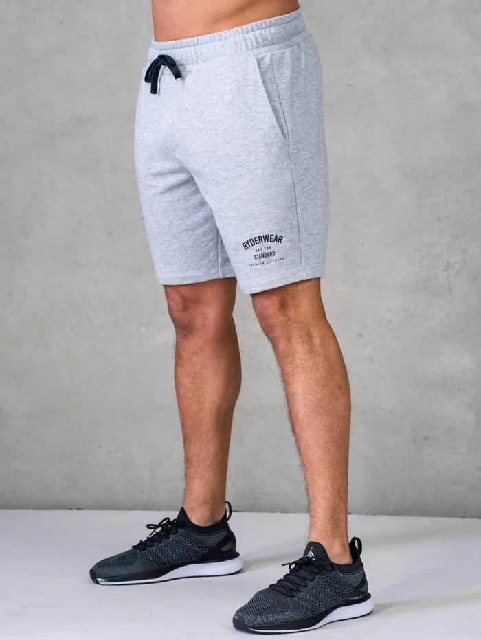 Gym Shorts Mens Ryderwear Legacy Track Shorts Grey Marl