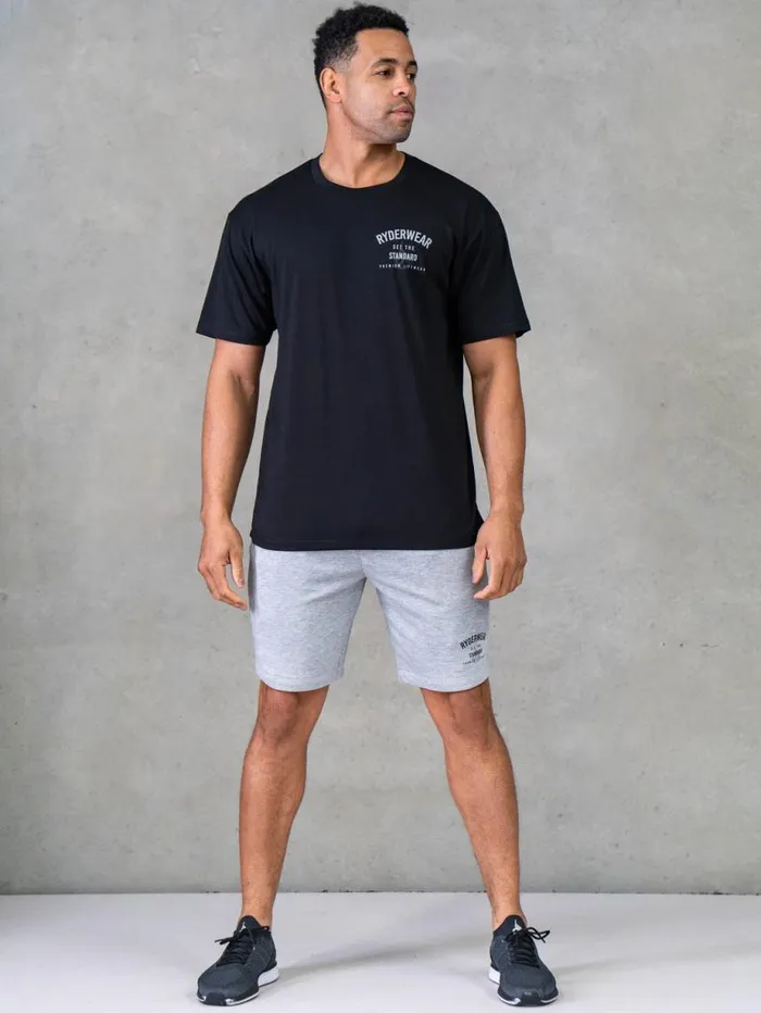 Gym Shorts Mens Ryderwear Legacy Track Shorts Grey Marl