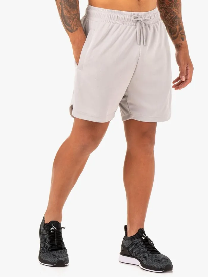 Gym Shorts Mens Ryderwear Mesh Training Shorts Snow Grey