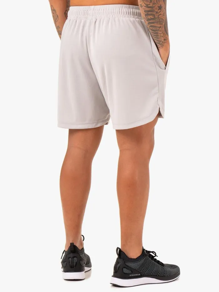 Gym Shorts Mens Ryderwear Mesh Training Shorts Snow Grey