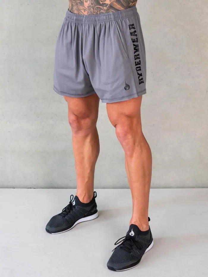 Gym Shorts Mens Ryderwear Octane Arnie Shorts Steel Grey