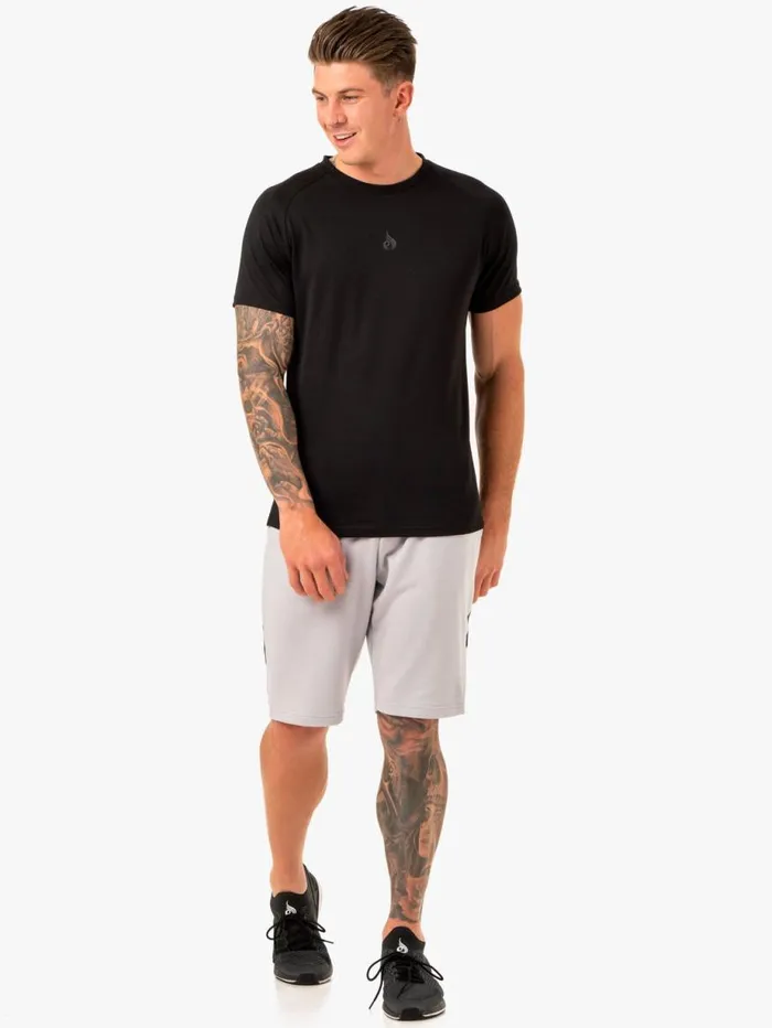 Gym Shorts Mens Ryderwear Restore Fleece Track Short Snow Grey