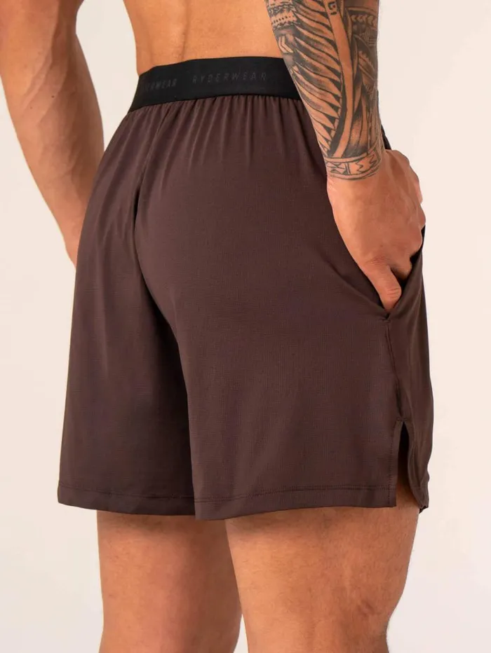 Gym Shorts Mens Ryderwear Terrain Mesh Gym Shorts Dark Oak