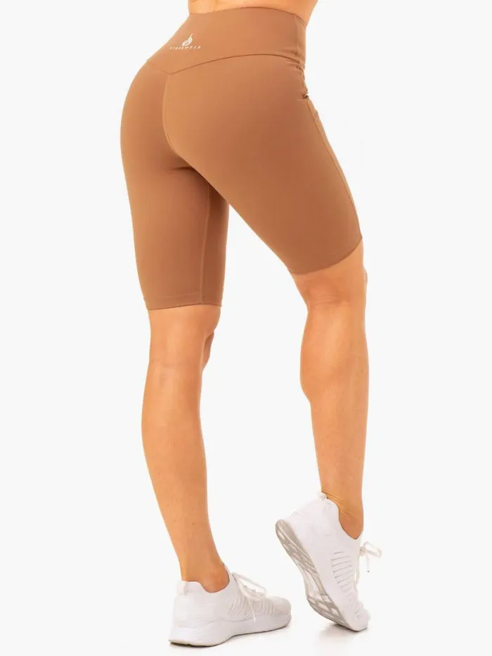 Gym Shorts Womens Ryderwear Action Bike Short Mocha