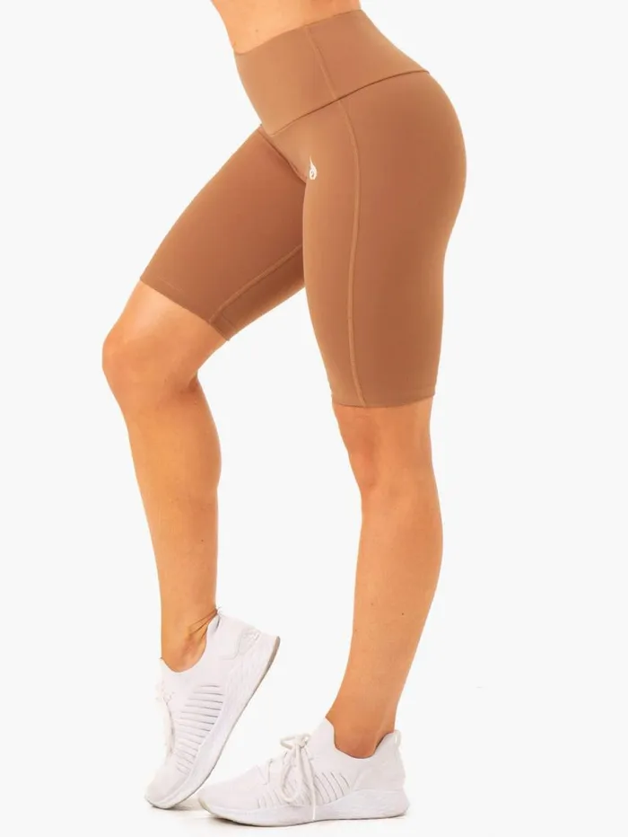 Gym Shorts Womens Ryderwear Action Bike Short Mocha