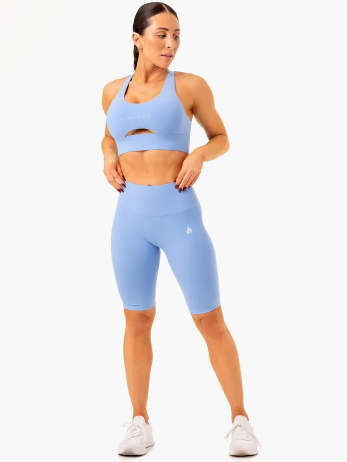 Gym Shorts Womens Ryderwear Action Bike Short Sky Blue