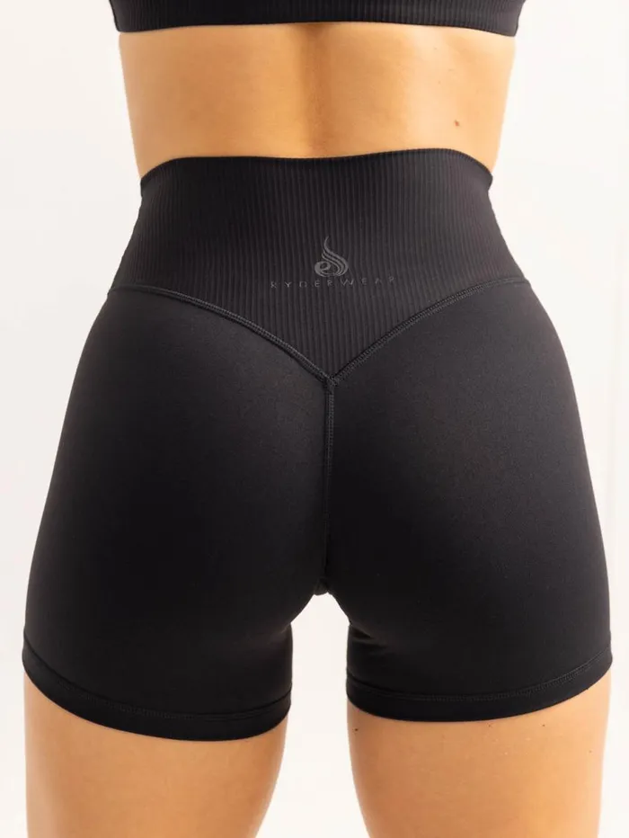 Gym Shorts Womens Ryderwear Activate High Waisted Shorts Black