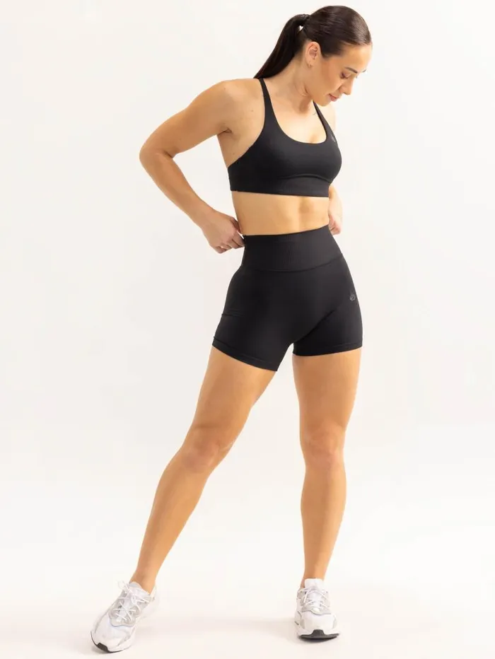 Gym Shorts Womens Ryderwear Activate High Waisted Shorts Black