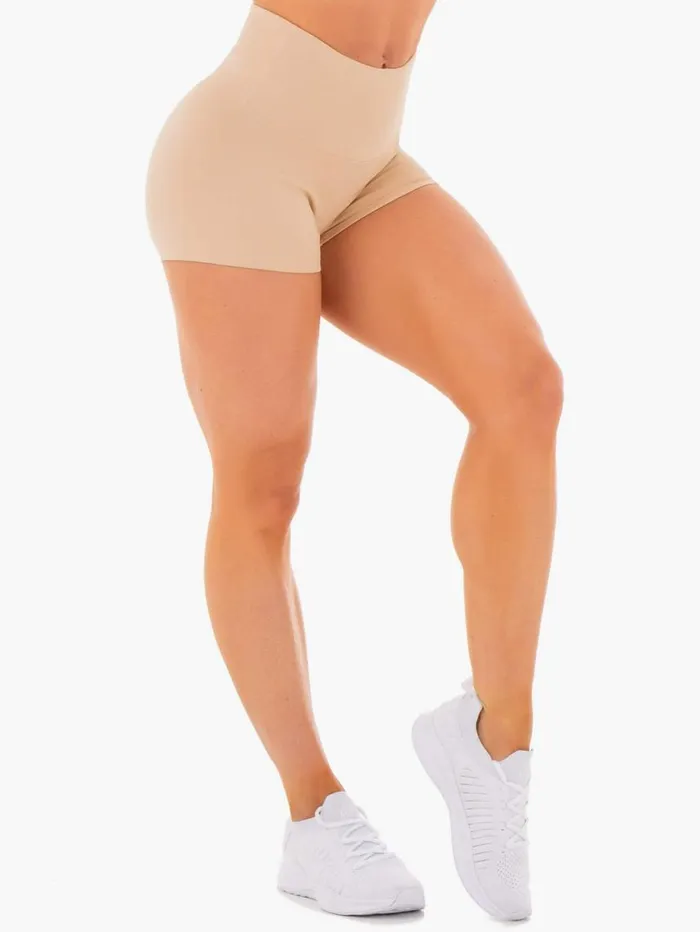 Gym Shorts Womens Ryderwear Adapt High Waisted Scrunch Shorts Nude