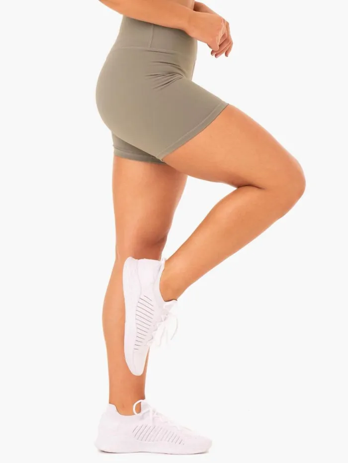 Gym Shorts Womens Ryderwear Base High Waisted Shorts Khaki