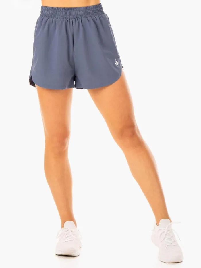 Gym Shorts Womens Ryderwear Element Training Shorts Steel Blue