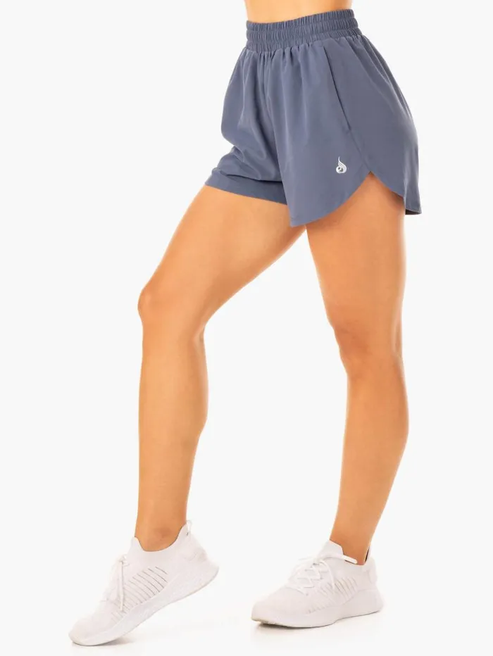 Gym Shorts Womens Ryderwear Element Training Shorts Steel Blue