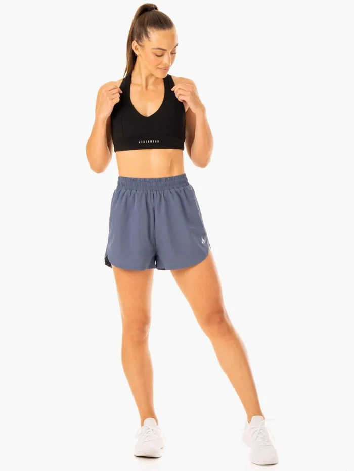 Gym Shorts Womens Ryderwear Element Training Shorts Steel Blue