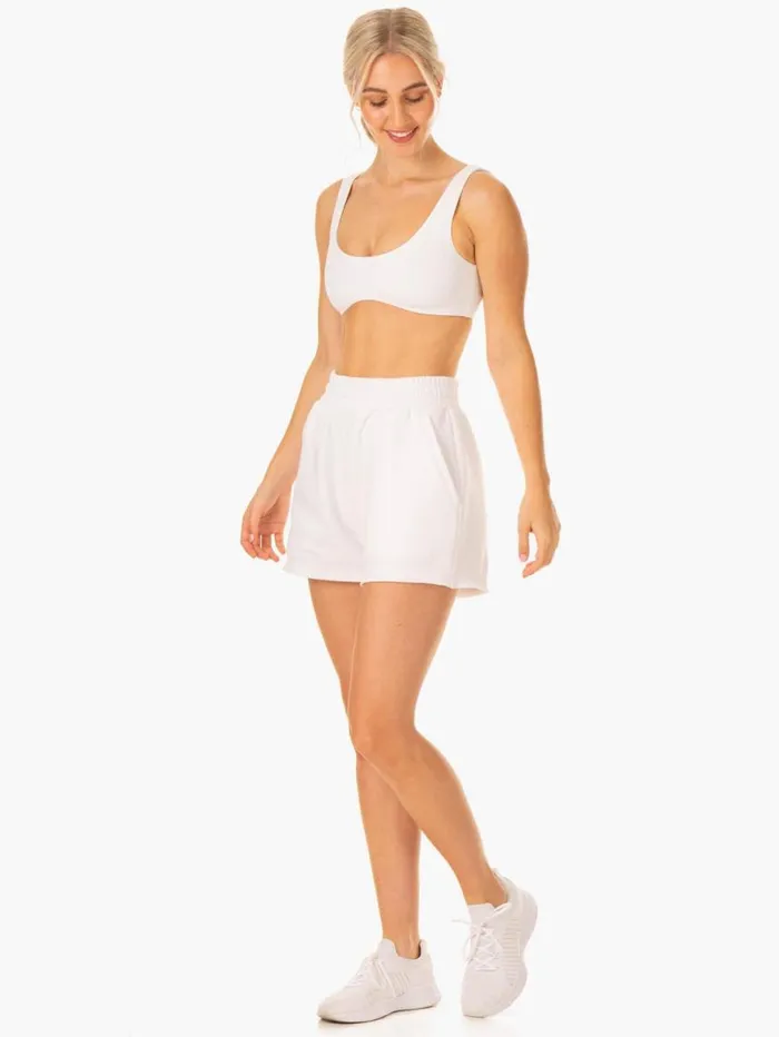 Gym Shorts Womens Ryderwear Elevate Track Short White