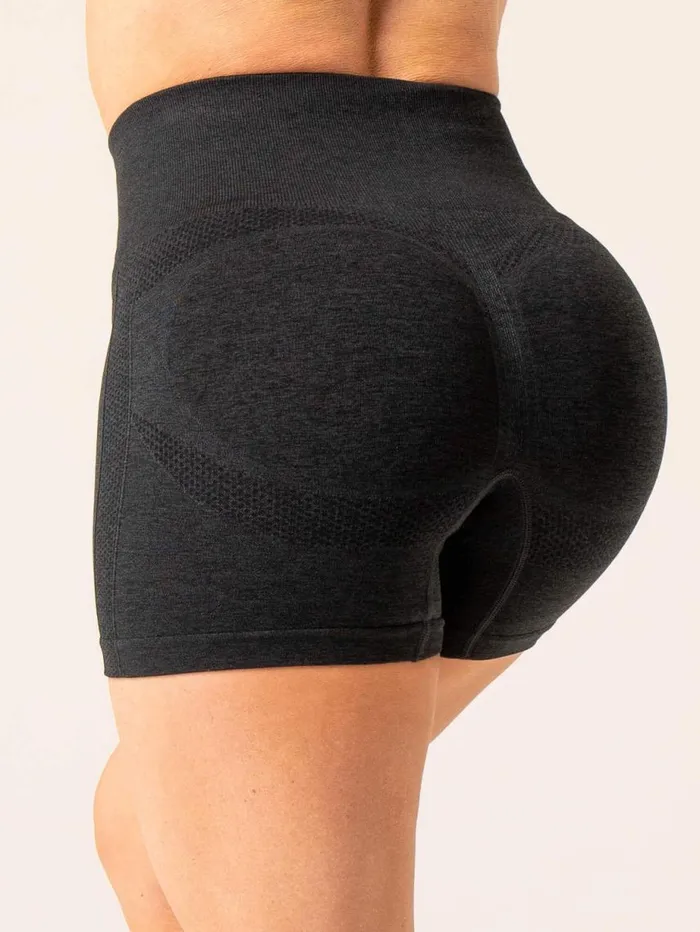 Gym Shorts Womens Ryderwear Evolve Seamless Shorts Black Marl