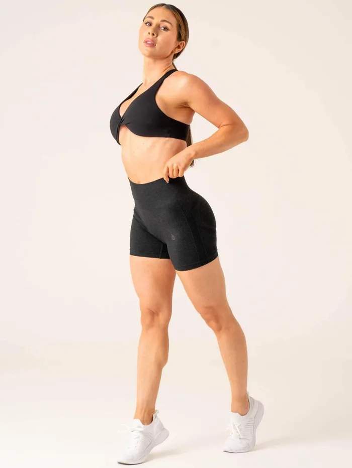 Gym Shorts Womens Ryderwear Evolve Seamless Shorts Black Marl