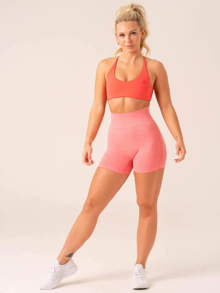Gym Shorts Womens Ryderwear Evolve Seamless Shorts Coral Marl